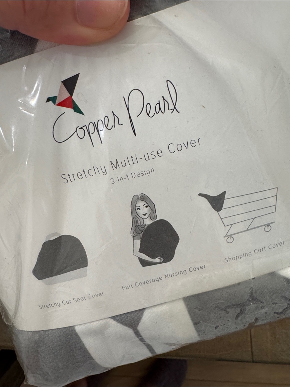 Copper Pearl Gray & White Stretchy Multi-Use Cover - Picture 2 of 2